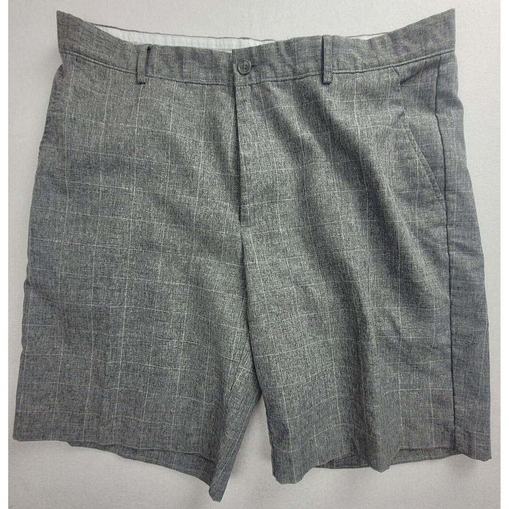 Greg Norman Tasso Ella Mens Shorts SZ 38 Light Grey Plaid